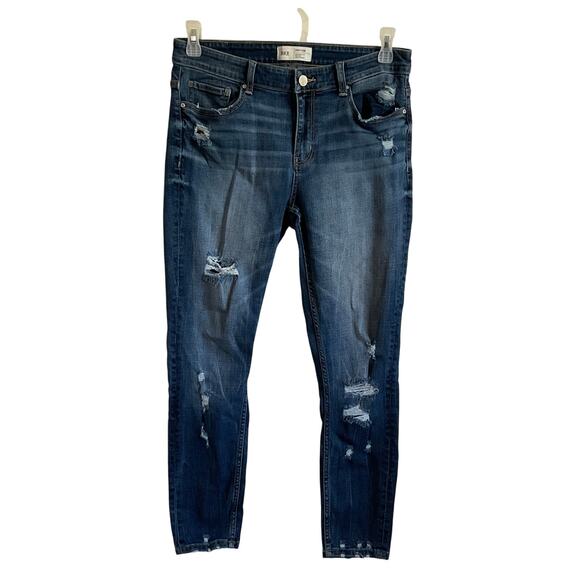 BKE Payton Distressed Universal Fit Mid Rise Ankle Skinny Jeans - Size 29 - Picture 1 of 6